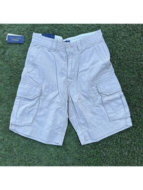 POLO RALPH LAUREN 10.5-Inch Classic Fit Twill Cargo Short, Beige Sz 30
